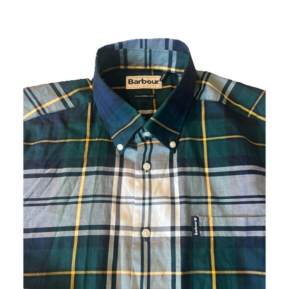 Barbour Green Plaid Highland Check 33 Tailored Men Size M - Picture 2 of 8